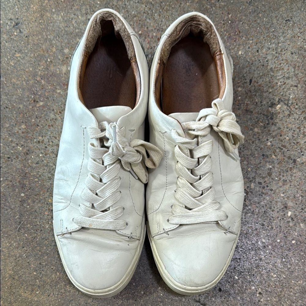 Frye Cream Leather Sneakers